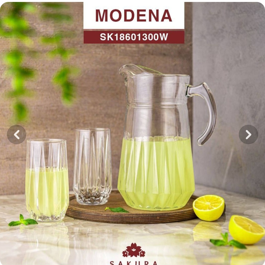 سرویس پارچ و لیوان 7 پارچه ساکورا مدل مودنا کد SK18601300W