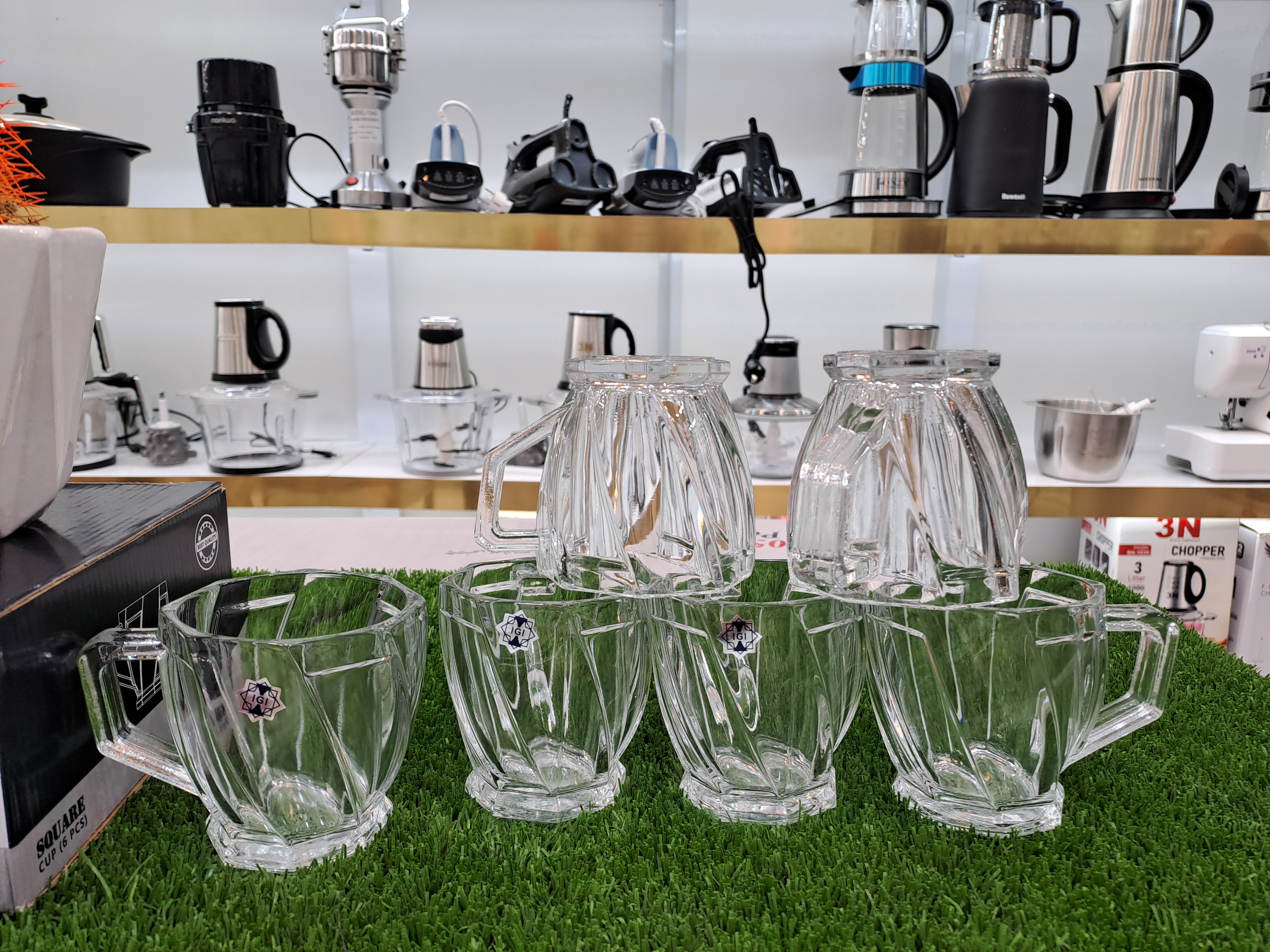 فنجان بلور اسکوئر اصفهان کد 483 بسته 6 عددی(پس کرایه)